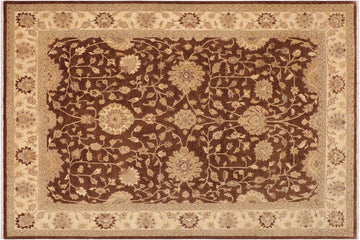 handmade Traditional Kafkaz Chobi Ziegler Brown Beige Hand Knotted RECTANGLE 100% WOOL area rug 9 x 11